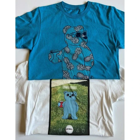RIOT SOCIETY -Lot of 2 -Mens Short Sleeve T-shirts-Red Solo Cup Party Bear-Small - Picture 1 of 7